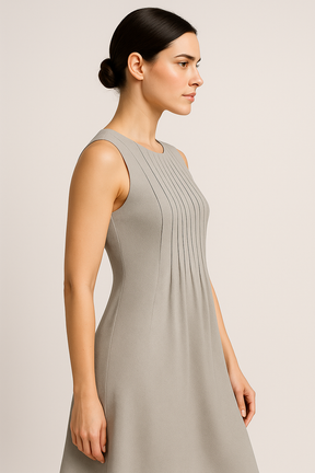 Robe Midi Eloá – Élégance Décontractée avec Plis et Poches