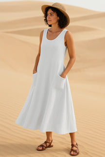 Isadora Midi Dress – Casual Elegance with Practical Pockets