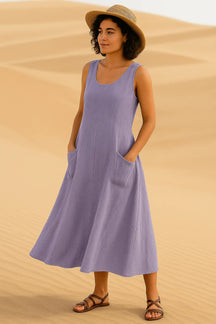 Isadora Midi Dress – Casual Elegance with Practical Pockets