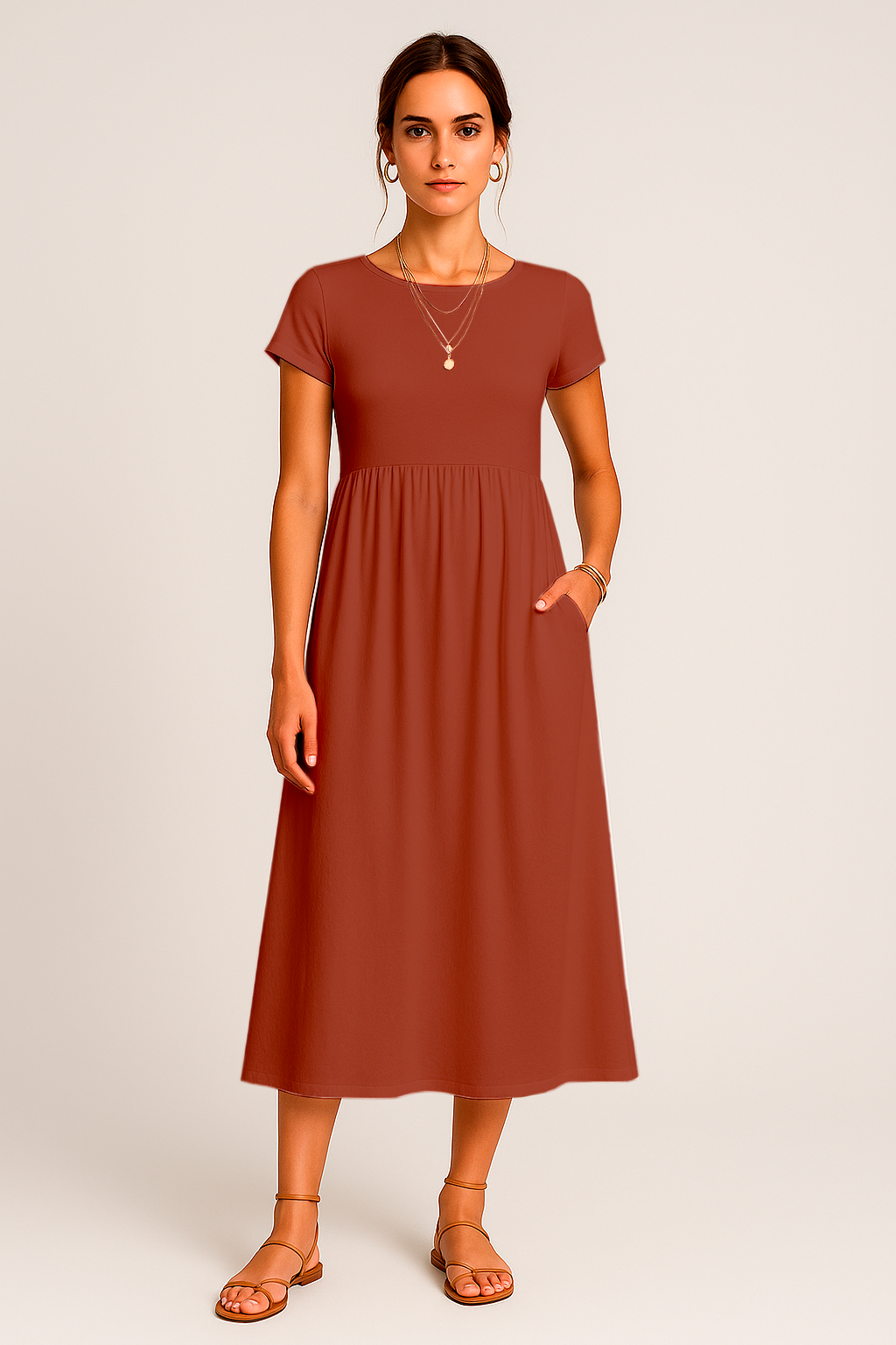 Alice Midi Dress – Casual and Timeless Elegance