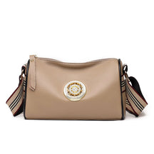 Marie Genuine Leather Bag – Striped Shoulder Strap
