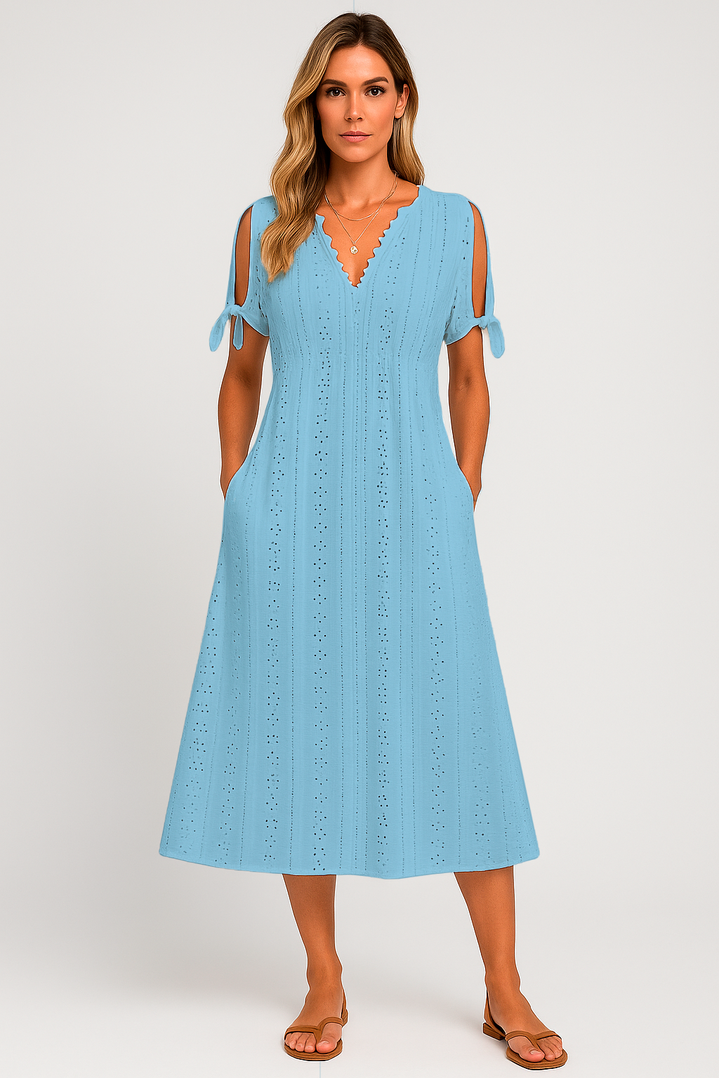 Zoe Lace Midi Dress – Casual Elegance