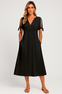 Zoe Lace Midi Dress – Casual Elegance